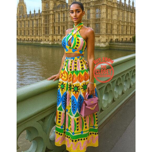 RARE!!! ZARA BLOGGER FAVE!!! Co-Ord Set Crop Top and A-Line Midi Skirt NWT - Picture 3 of 16